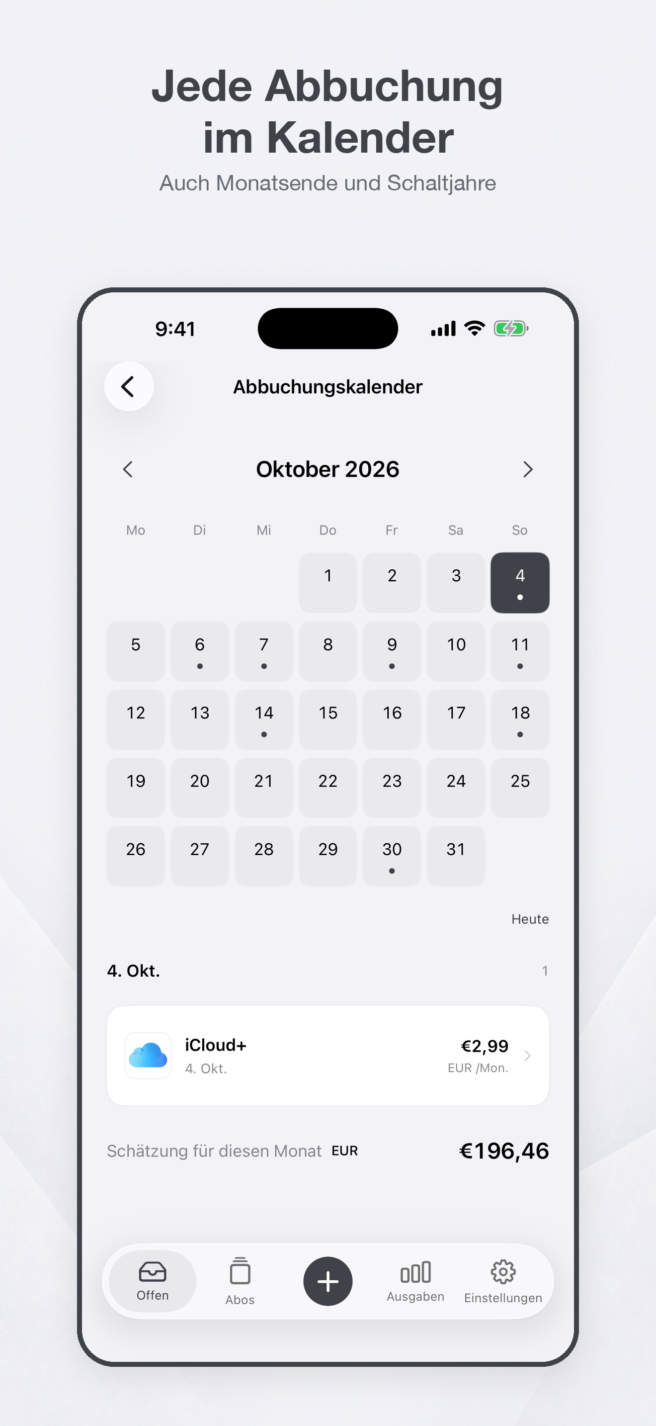 Abbuchungskalender