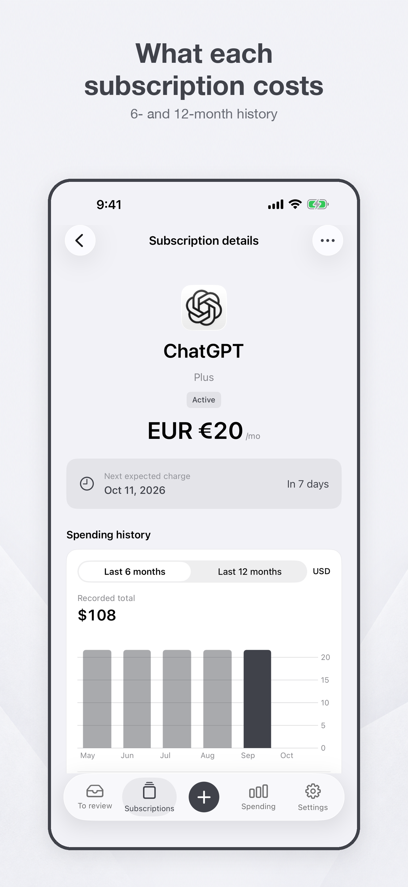 Subscription details