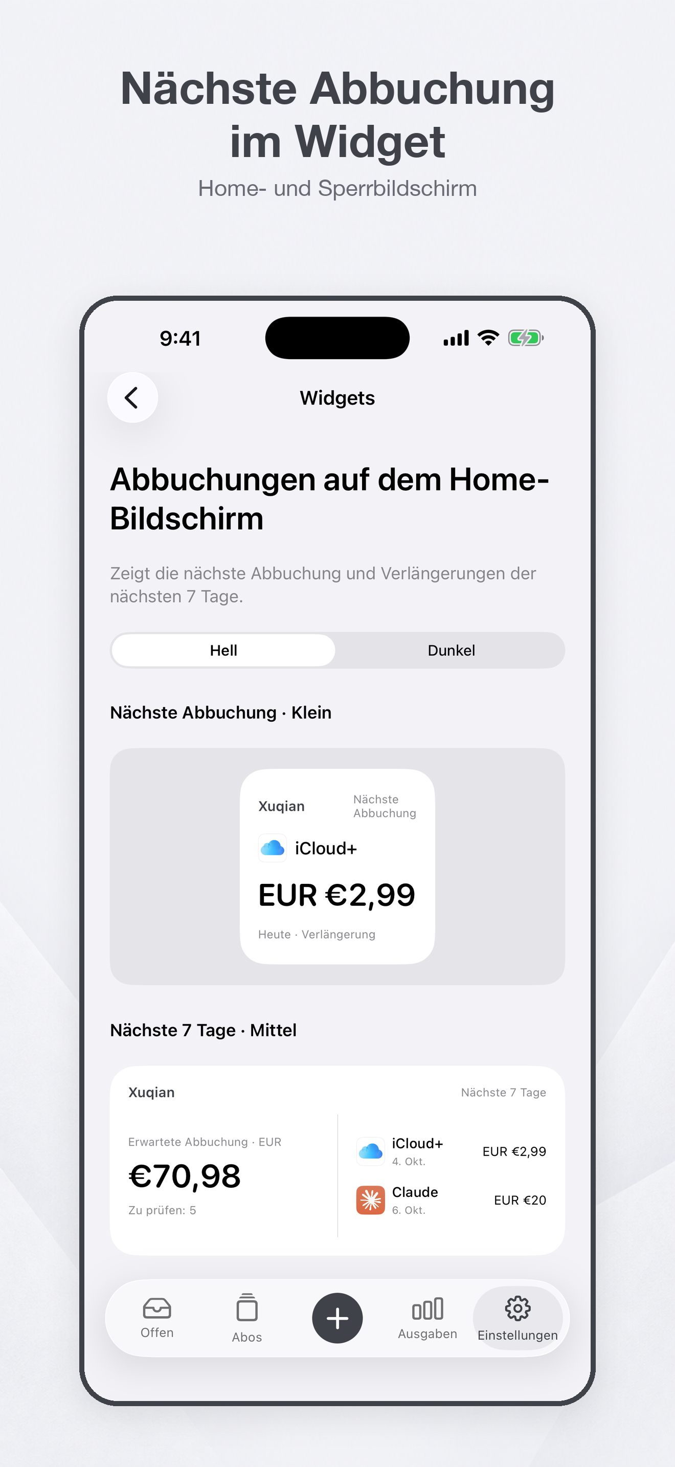 Xuqian — Behalte, was du nutzt. Kündige den Rest.